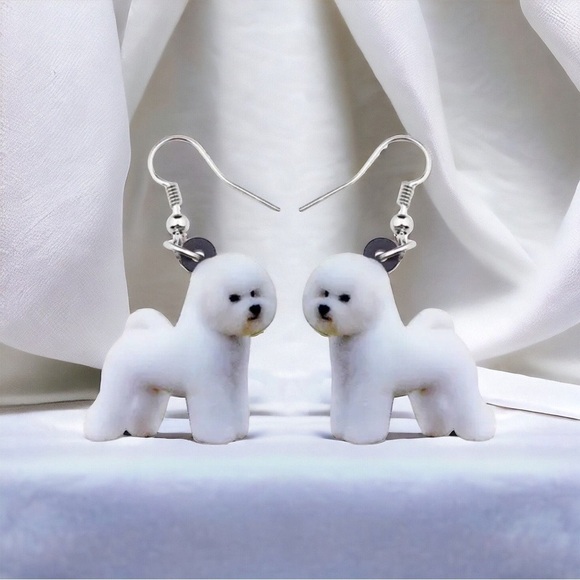 Bichon Bliss: Adorable Handmade Dangle Earrings for Dog Moms & Furbaby Lovers! - Picture 4 of 10